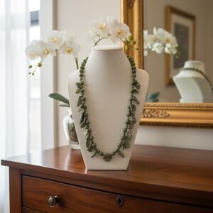 Chinese green Jade Beaded Necklace